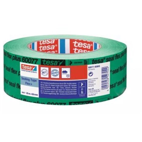 Tesa – Ruban pare-vapeur 60077 – Largeur 50 mm – Longueur 25 m – Résistant aux intempéries – Pour constructions neuves et rénovations - MM 1 PC