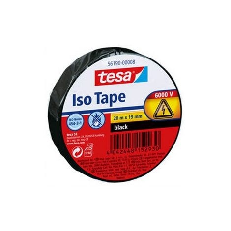 TESA SAS 5619000008 RUBAN ADHÉSIF ISOLATION ÉLECTRIQUE 20 MM X 19 MM VRAC NOIR