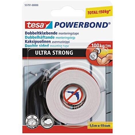 Tesa, schiuma doppio nastro adesiva, aderenza forte, 1,5 m x 19 mm