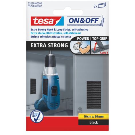 Tesa selbstklebendes Klettband 10cm x 5cm schwarz stark