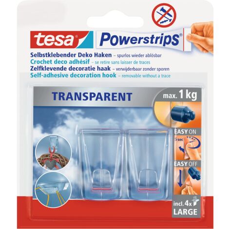 tesa, Set di fascette adesive, con ganci decorativi L, 2 pz., 58813-00000-00