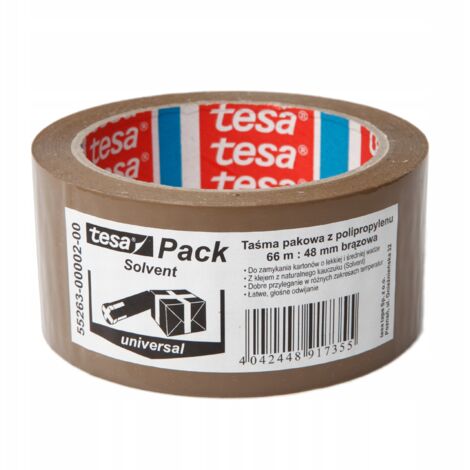 tesa SOLVENT Packband 66m x 48mm braun 55263