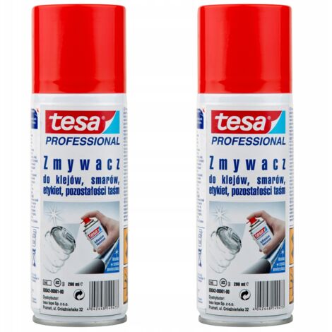 TESA Spray solvente per la rimozione di etichette adesive, adesivi e nastri 200 ml x2