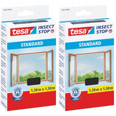 tesa Standard rete per finestre 1,3 x 1,5 m nera x 2