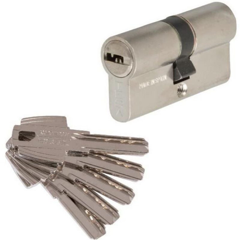 Cylindre 2 entrées s'entrouvrant nickelé - 30 x 30 mm - T60 - Tesa