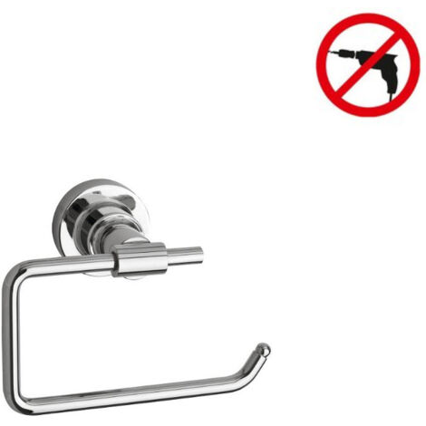 Tesa Tesa Luup Porta rotolo di carta igienica, metallo, cromo, facile installazione senza trapano (40287-00000-00)