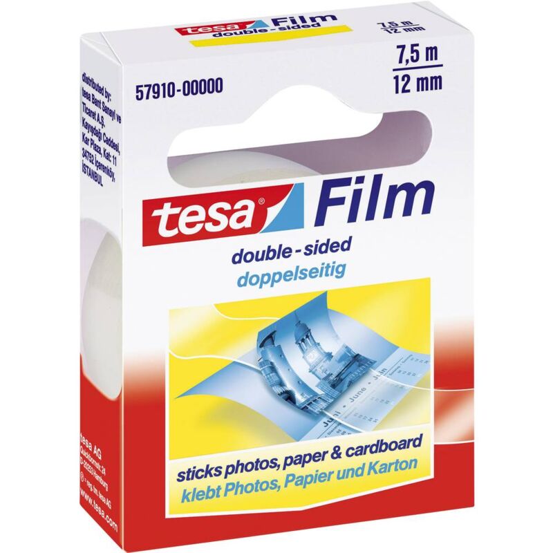 Image of Tesa - film® doppelseitig 57910-00000-02 Nastro biadesivo film® Trasparente (l x l) 7.5 m x 12 mm 1 pz.