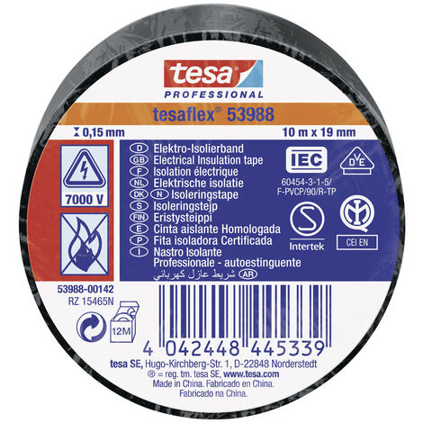 tesa tesaflex IEC 53988-00142-00 Isolierband  Schwarz (L x B) 10 m x 19 mm 1 St.