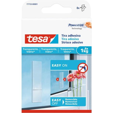 Tesa Tiras adhesivas Powerstrips Transparente hasta 1 kg 8 tiras