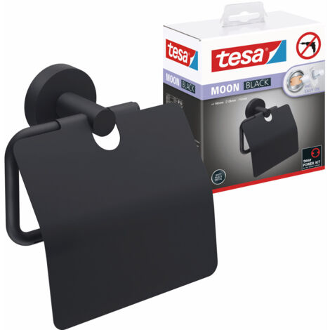 tesa Toilettenpapierhalter Moon mit Deckel schwarz