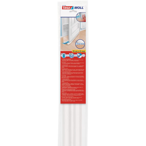 Tesa Türbodendoppeldichtung weiß, 95 cm x 25 mm Zugluftstopper