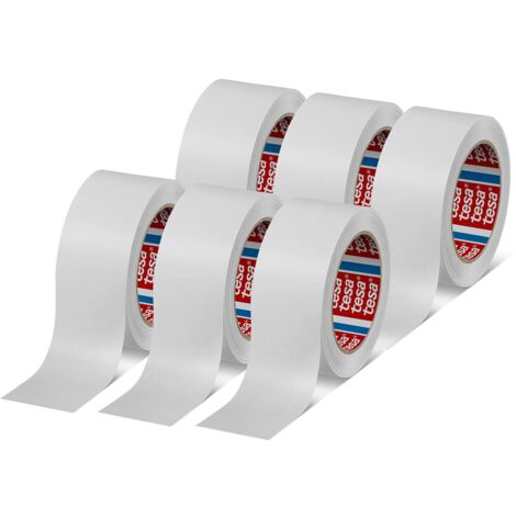 tesa UK Tesapack 4313 00004-10 - Nastro di carta per pacchi e cartone, 6 rotoli da 50 m x 50 mm, 6 x 50 mm, colore: Bianco