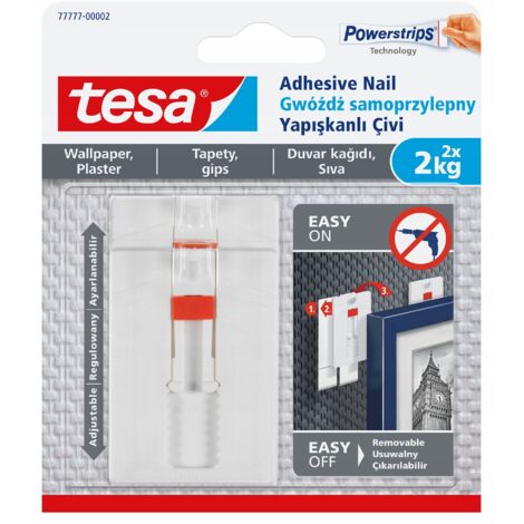 Tesa verstellbare Klebenagel-Tapete Selbstklebehaken 2x 2kg