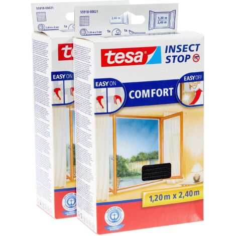 Tesa Zanzariera Set Comfort 2x 1,2m x 2,4m Antracite