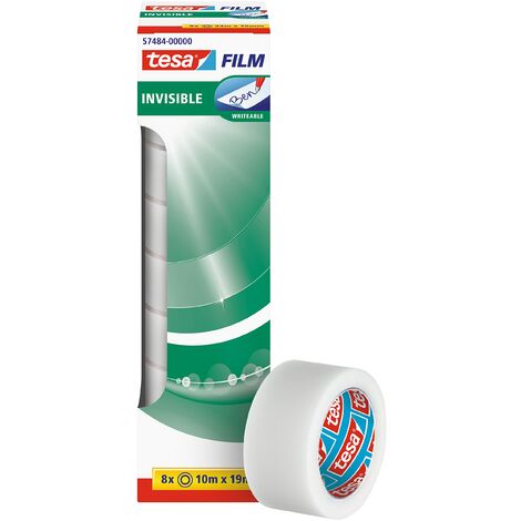 tesafilm Pellicola adesiva invisibile, invisibile 19mm, confezione da 8, 10m