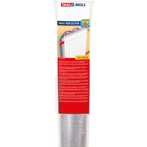 tesamoll® Film réfléchissant pour radiateurs - Film isolant pour chauffage - Film réfléchissant pour stocker la chaleur et économiser de l'énergie - 100 cm x 70 cm - Gris