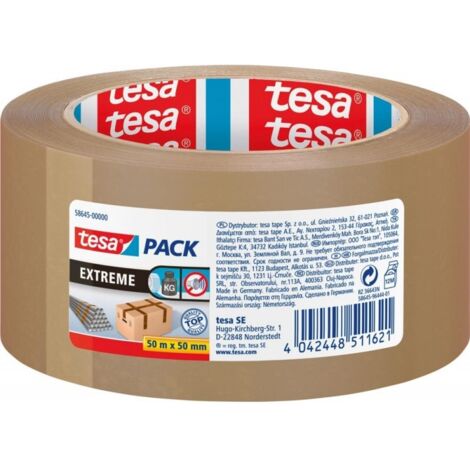 tesapack Cinta adhesiva 50m x 50mm Extreme Marrón 58645 (por 6)