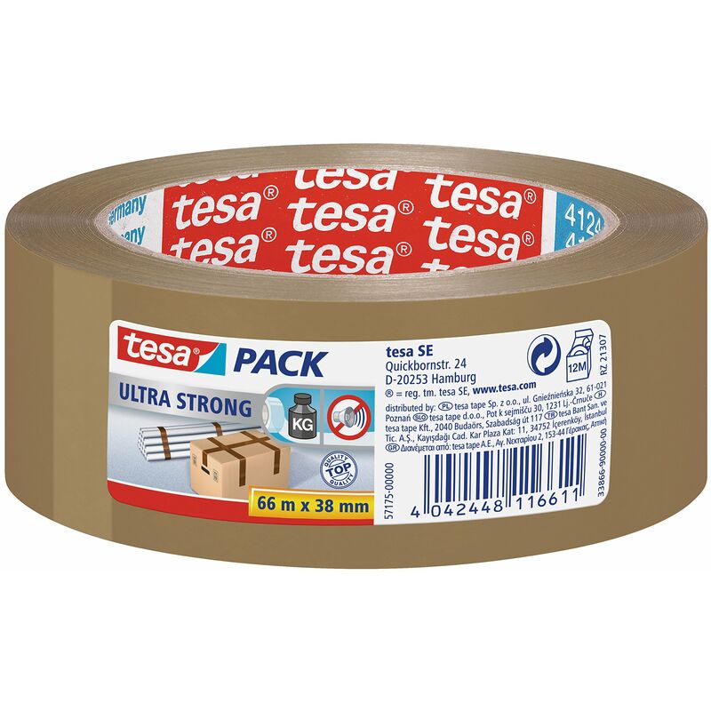 Image of Tesa - pack pvc ultra strong 66M x 38 mm brown