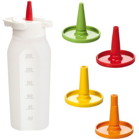 Tescoma 420728 Presto Flacone Dosatore con 4 Beccucci, Plastica, Multicolore, 250 ml,