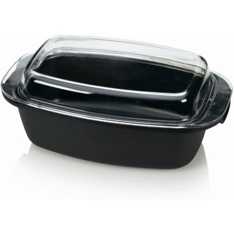 Tescoma 601939 Rostiera antiaderente con Coperchio in vetro, 39x22x17 cm, linea Premium