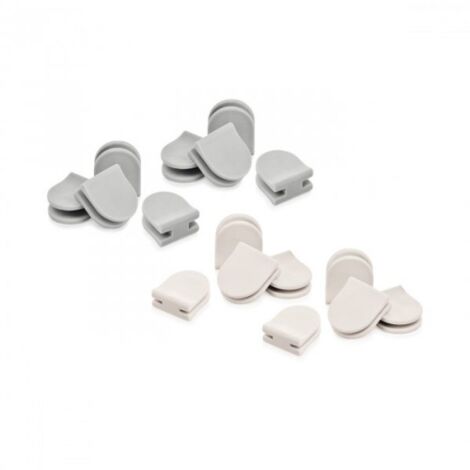 Tescoma 899490 FlexiSpace Raccordi e Piedini, Plastica, Bianco, 15 x 10 x 2.4 cm, 16 Unità