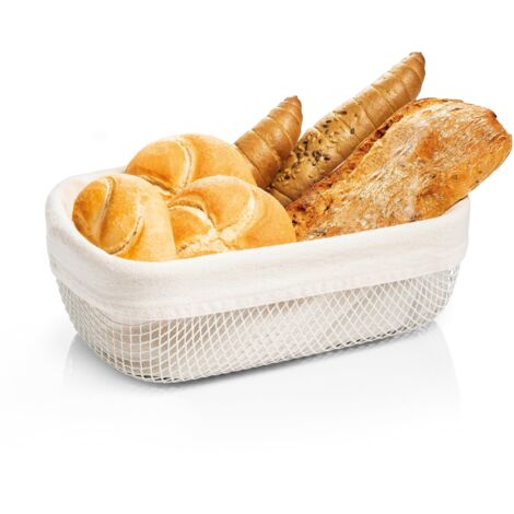 Tescoma 900829 Cestino portapane in metallo smaltato e interno in cotone 18,5 x 28,5 cm, linea Online