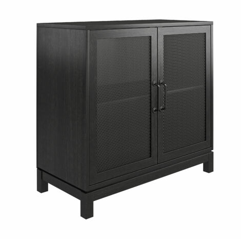 Tess-Armoire avec 2 portes vitrées en chêne noir