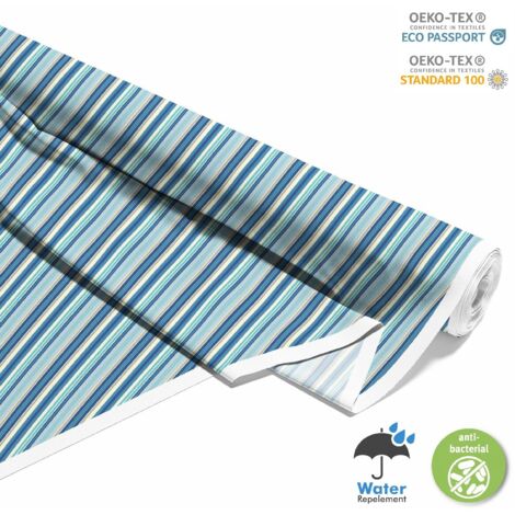 TESSUTI DECORATIVI PER ESTERNI OXFORD - Motivo a righe blu I DX492