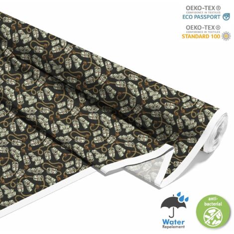 TESSUTI DECORATIVI PER ESTERNI OXFORD - Motivo Armi e Rose - Golden I DX678