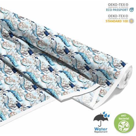 TESSUTI DECORATIVI PER ESTERNI OXFORD - motivo balene I DX382