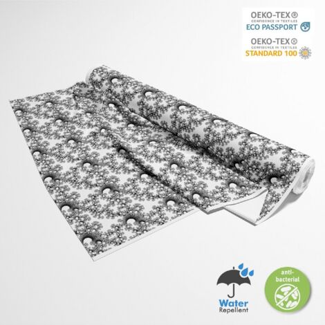 TESSUTI DECORATIVI PER ESTERNI OXFORD - Motivo bianco e nero  DX18097