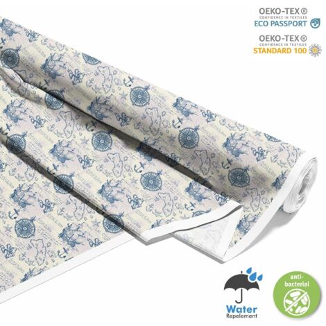 TESSUTI DECORATIVI PER ESTERNI OXFORD - motivo carta nautica I DX257