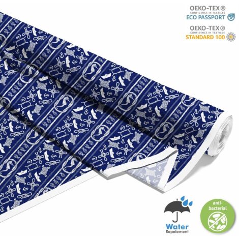 TESSUTI DECORATIVI PER ESTERNI OXFORD - Motivo cavalluccio marino e corda I DX099