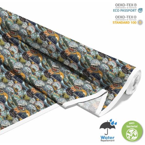 TESSUTI DECORATIVI PER ESTERNI OXFORD - Motivo distintivo Travel 2 I DX682