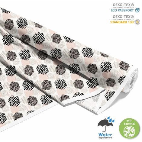 TESSUTI DECORATIVI PER ESTERNI OXFORD - Motivo esagonale - Stampa animalier I DX270