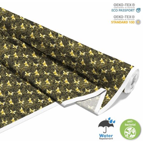 TESSUTI DECORATIVI PER ESTERNI OXFORD - Motivo farfalle dorate I DX209