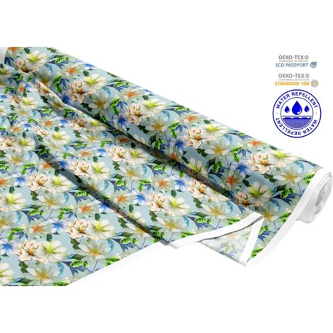 TESSUTI DECORATIVI PER ESTERNI OXFORD - Motivo fiori che sbocciano I DR122