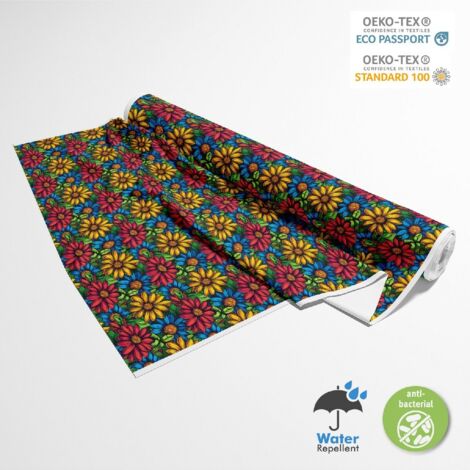TESSUTI DECORATIVI PER ESTERNI OXFORD - Motivo Fiori Colorati  DX18036