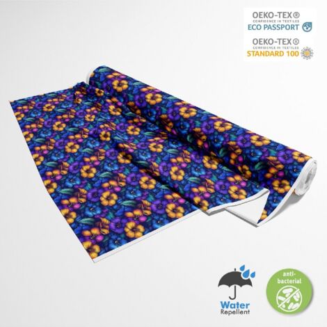 TESSUTI DECORATIVI PER ESTERNI OXFORD - Motivo Fiori Colorati  DX18055