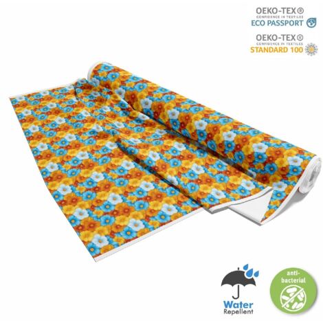 TESSUTI DECORATIVI PER ESTERNI OXFORD - Motivo Fiori Colorati  DX18060
