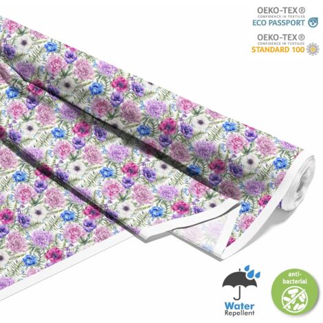TESSUTI DECORATIVI PER ESTERNI OXFORD - Motivo fiori e foglie di felce