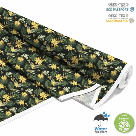 TESSUTI DECORATIVI PER ESTERNI OXFORD - Motivo Fiori e Foglie Tropicali 2