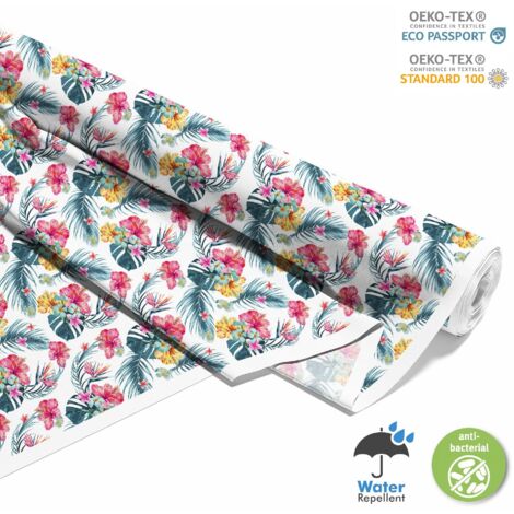 TESSUTI DECORATIVI PER ESTERNI OXFORD - Motivo Fiori Hawaiani