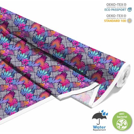 TESSUTI DECORATIVI PER ESTERNI OXFORD - Motivo foglie Art. 1 I DX180