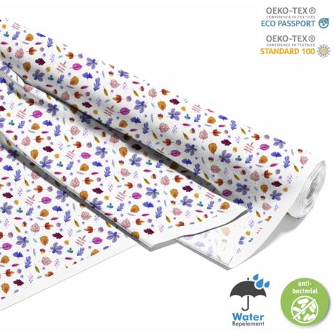 TESSUTI DECORATIVI PER ESTERNI OXFORD - Motivo foglie colorate acquerello 2