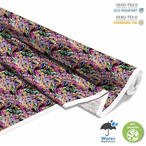 TESSUTI DECORATIVI PER ESTERNI OXFORD - Motivo foglie colorate I DX283