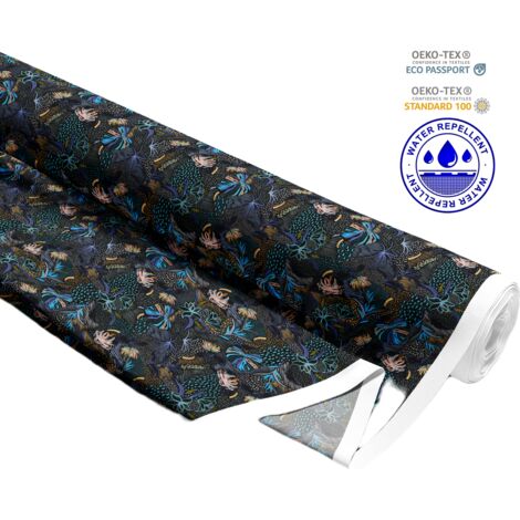 TESSUTI DECORATIVI PER ESTERNI OXFORD - Motivo foglie di palma colorate 2 I DR182