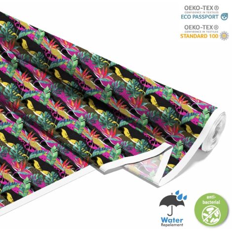 TESSUTI DECORATIVI PER ESTERNI OXFORD - Motivo Foglie Palme Onde I DX190