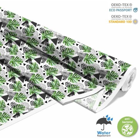 TESSUTI DECORATIVI PER ESTERNI OXFORD - Motivo Foglie Triangoli I DX167
