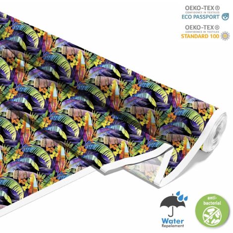 TESSUTI DECORATIVI PER ESTERNI OXFORD - Motivo Foglie Tropicali I DX233